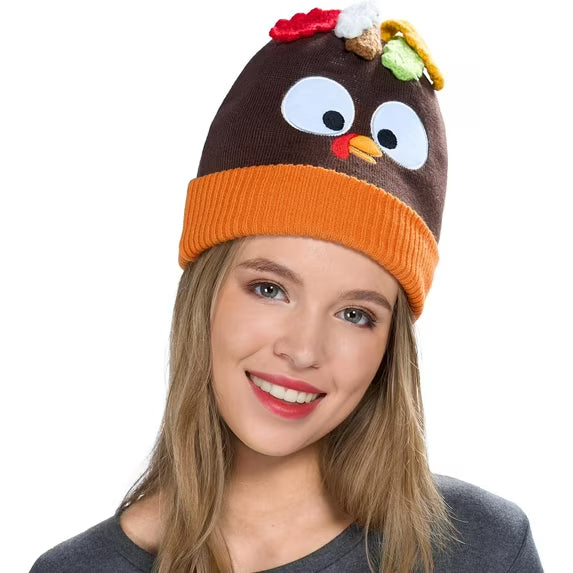 Joyfy Thanksgiving Turkey Hat, Turkey Beanie Hat for Women & Man,Thanksgiving Beanie Hat Party Hats, Thanksgiving Accessories & Carnival Cosplay,Thanksgiving Party Favor Supplies