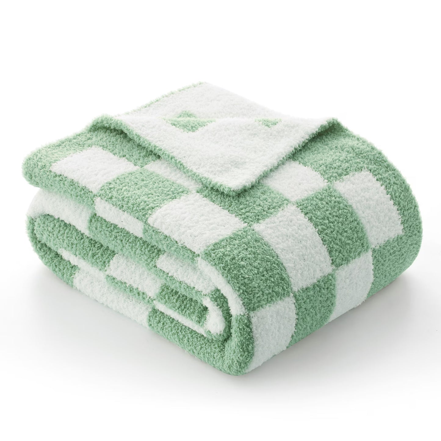 Joyfy Throw Blanket for Couch,Bed,Sofa,Green Checkerboard Knitted Blanket,Super Soft Throw Blanket Knitted,Gifts for Women Mom Girls,Throw Home Room Decor Aesthetic for Women Mothers Christmas Birthd