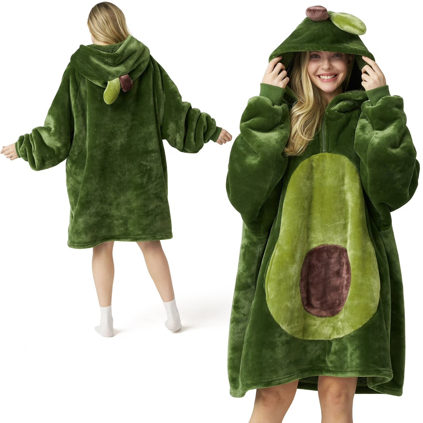 Joyfy Wearable Blanket Oversized Sherpa Sweatshirt, Warm and Cozy Hoodie Blanket for Adult Christmas Birthday Gift