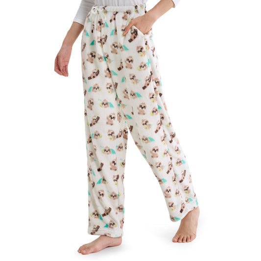 Joyfy Women's Pajama Pants，Fleece Pajama Pants with Pockets，Bottoms Comfy Sleep Lounge PJ Pants