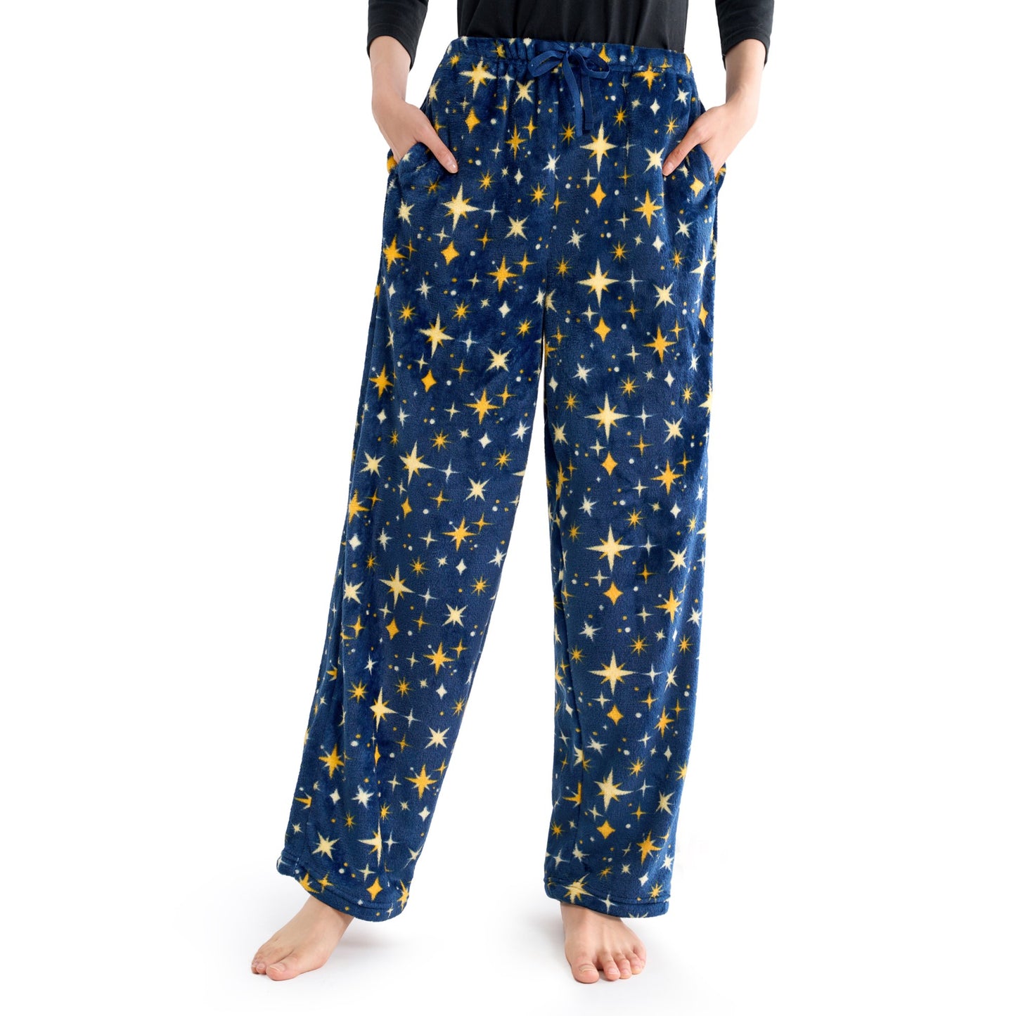 Joyfy Women Pajama Pants£¬Fleece Pajama Pants with Pockets£¬Bottoms Comfy Sleep Lounge PJ Pants