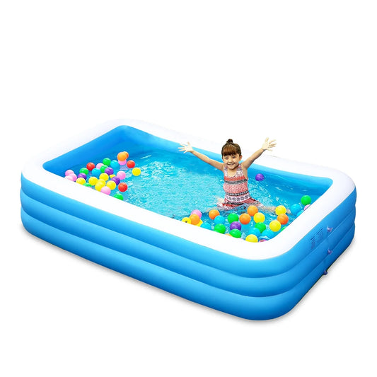 Syncfun 120" Inflatable Family Swimming Pool 120" X 72" X 22" Full-Sized Inflatable Lounge Pool for Baby, Kiddie, Kids, Adult, Infant for Ages 3+. Seasonal merriment Water Party /Family Activity
