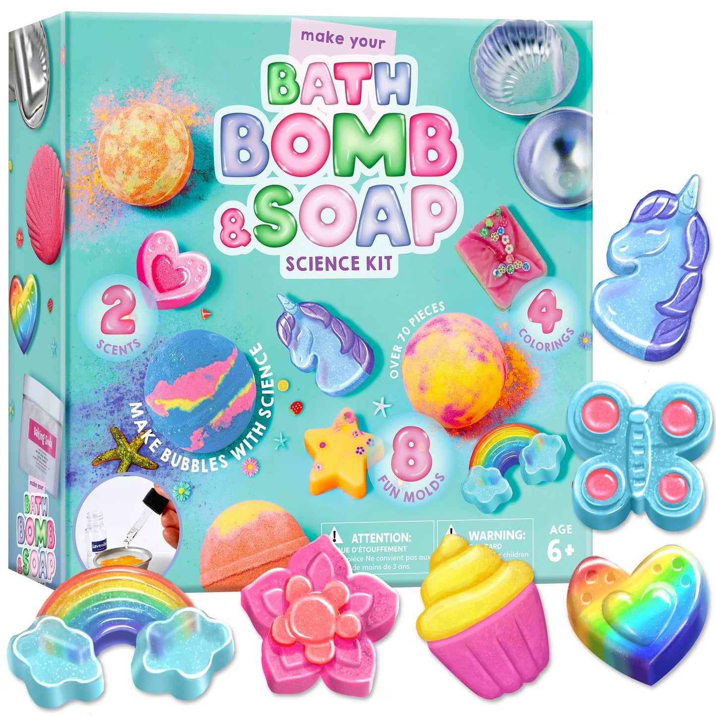 Joyin Soap Making Kit for Kids, 6 Shape Soap Molds DIY Crafts for Kids Ages 8-12, Creative Gift for Girls Birthday Christmas
