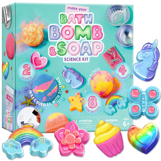 Joyin Soap Making Kit for Kids, 6 Shape Soap Molds DIY Crafts for Kids Ages 8-12, Creative Gift for Girls Birthday Christmas