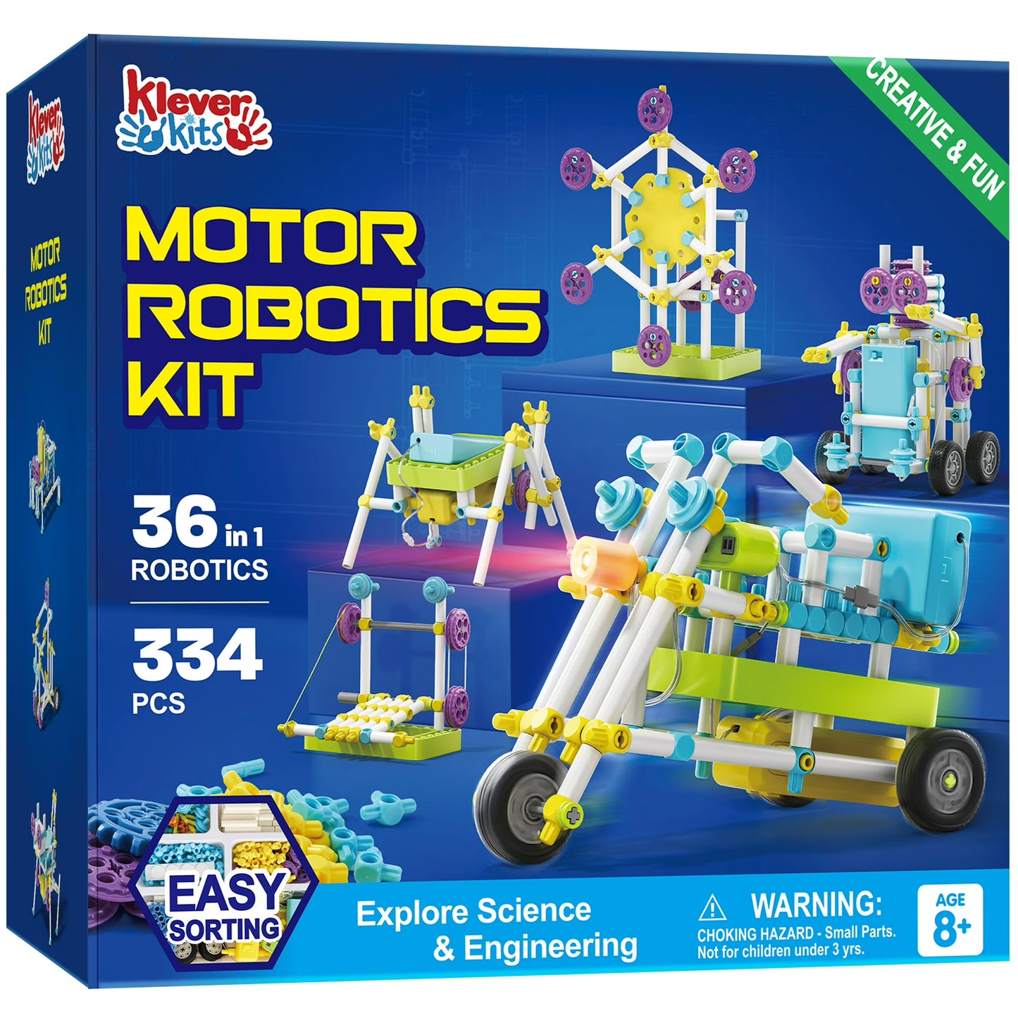 Klever Kits Motor Robotics Kit 36-in-1 STEM Toy for Boys, Educational Science Kit for Kids Ages 8-12