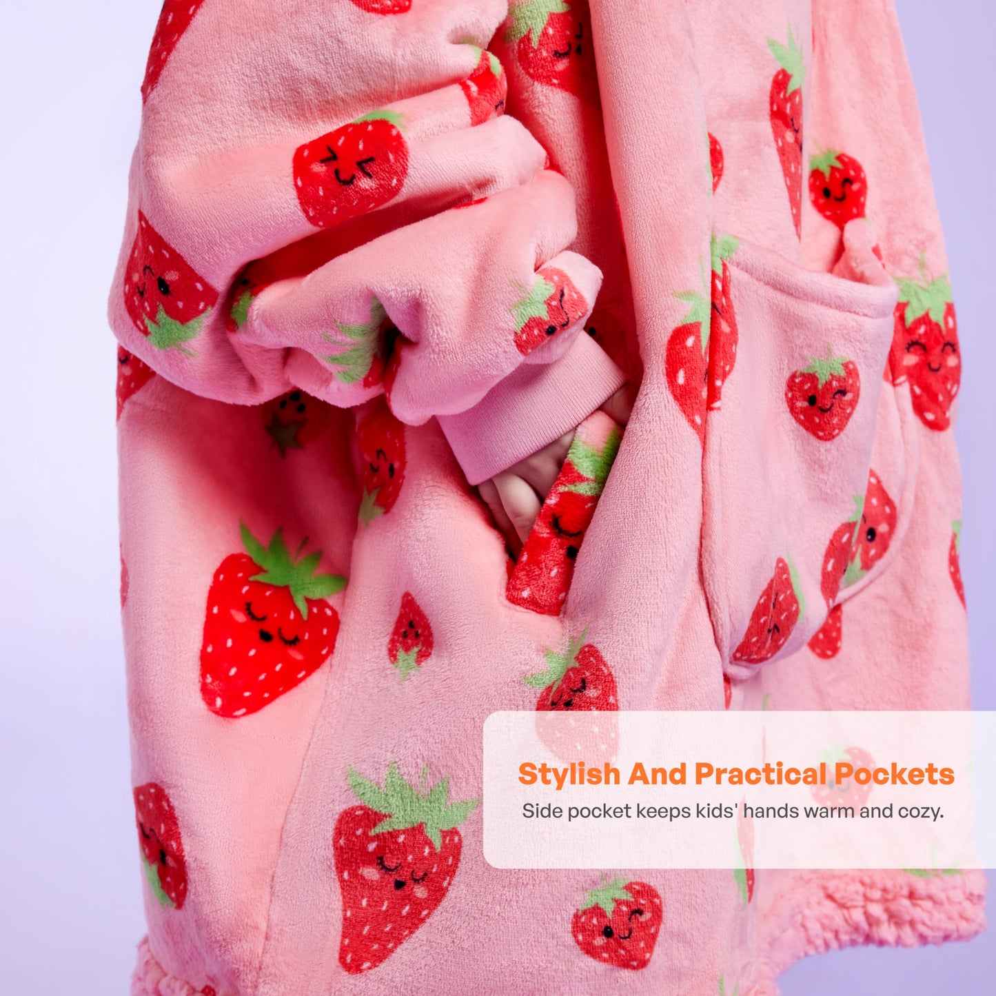 Joyfy Kids Wearable Blanket Hoodie, Warm and Cozy Flannel Sweatshirt for Gilrs and Boys Christmas Birthday Gifts
