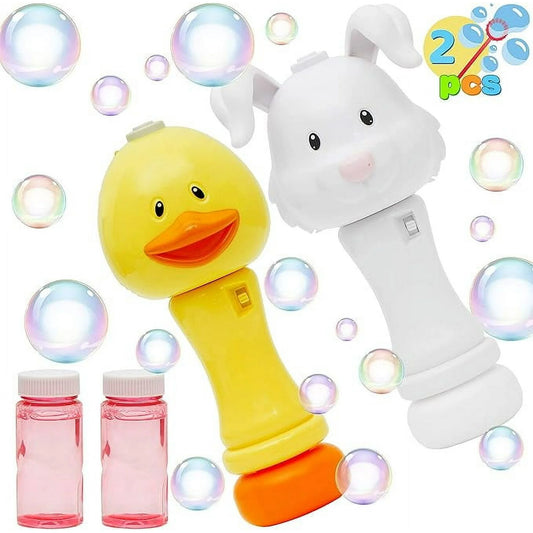2 Pack Duck Bunny Bubble Blowing Toy for Outdoor Activities, Party, Wedding, Easter Basket Stuffer