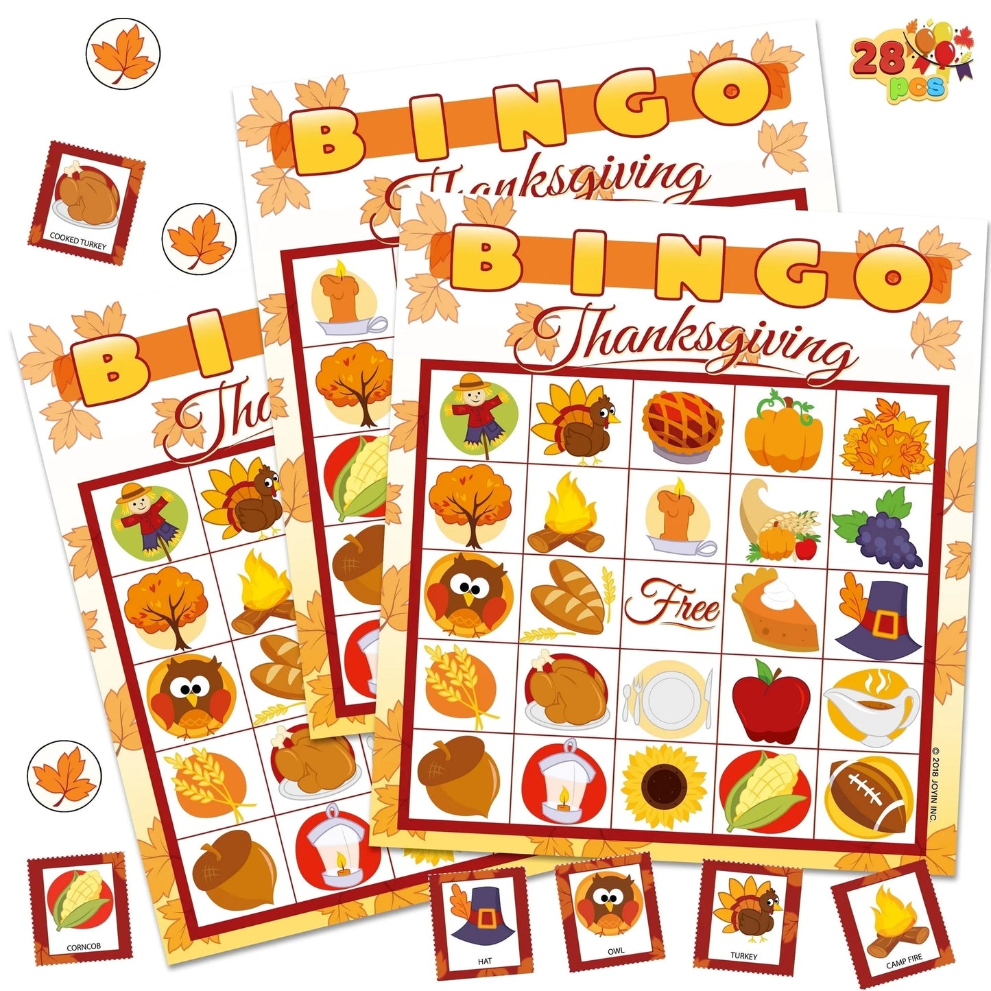 Joyfy 28 Players Thanksgiving Bingo Game for Adult Kids,Thanksgiving Decoration Party Supplies
