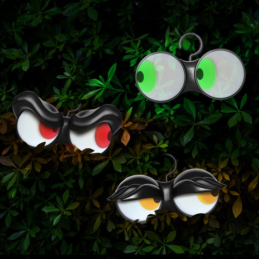 Joyfy 3 Pack Halloween Flashing Spooky Eyes Lights Decorations Outdoor,Battery Operated Light with Timer Decorations,Outdoor Halloween Light Decorations Car Decorations
