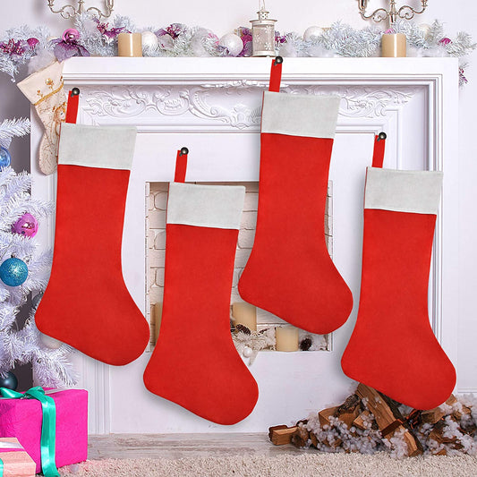 Joyfy 4 Pcs 38" Jumbo Felt Christmas Stockings, Giant Christmas Stocking Large Christmas Stocking for Family Holiday Season Decorations
