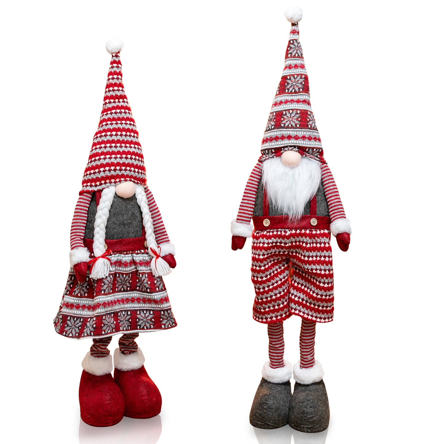Joyfy 2Pcs 40" Christmas Gnomes Plush Set of Christmas Ornaments Decorations