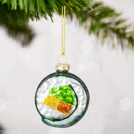 SYNCFUN Christmas Sushi Glass Ornament, Xmas Glass Blown Food Ornament Presents for Christmas Tree Decoration, Food Ornament for Xmas Gift Holiday Party Favor Indoor Decoration