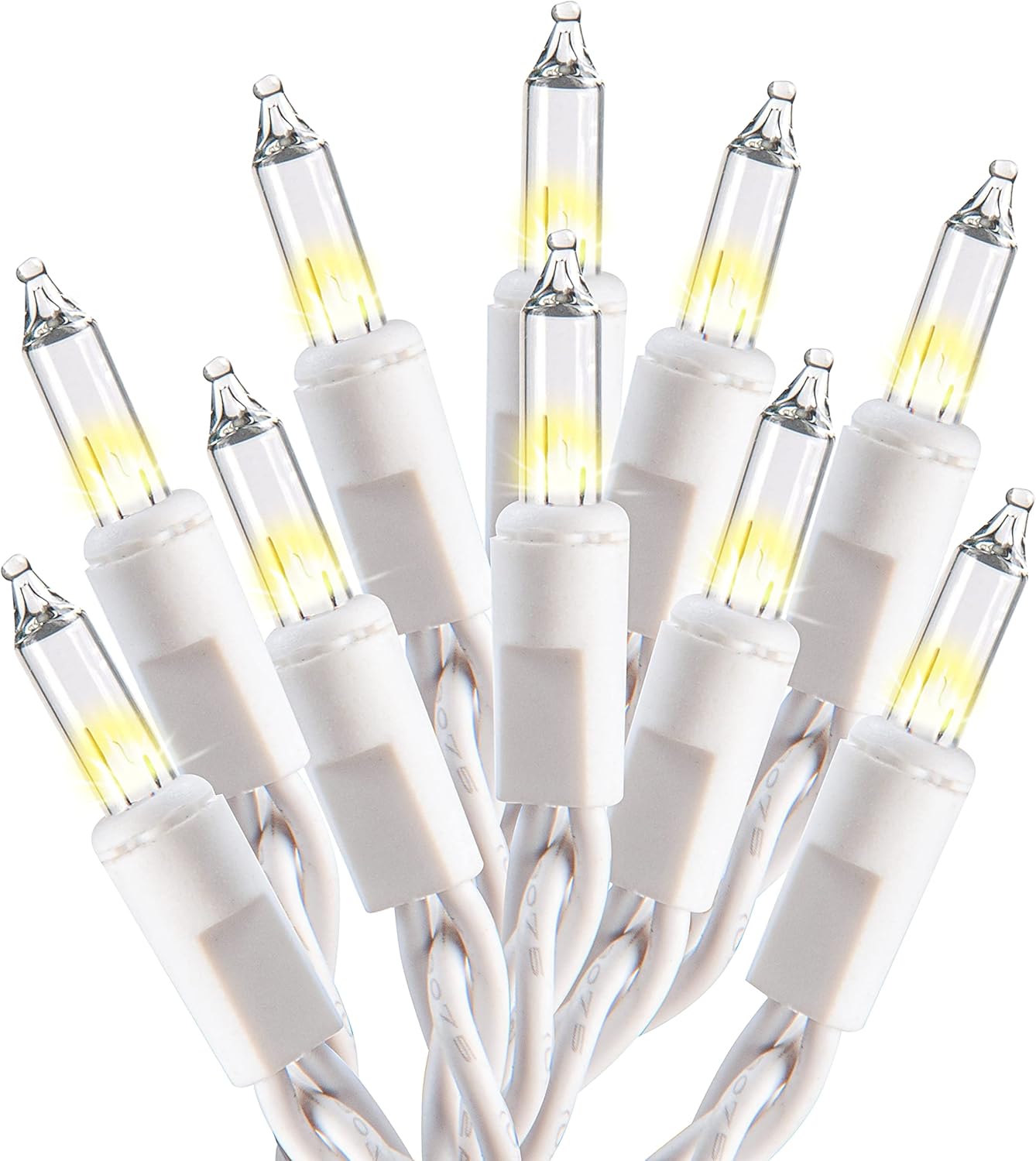 SYNCFUN Clear Christmas Lights,19.5FT 100-Count Led Clear White Christmas String Lights,Connectable White Wire Xmas Tree Lights for Indoor Outdoor Christmas Decorations Holiday Party Decor