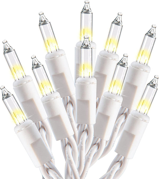 SYNCFUN Clear Christmas Lights,19.5FT 100-Count Led Clear White Christmas String Lights,Connectable White Wire Xmas Tree Lights for Indoor Outdoor Christmas Decorations Holiday Party Decor