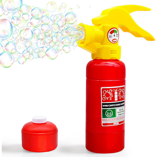 SYNCFUN Automatic Bubble Maker Fire Extinguisher Bubble Blower Machine with Solution for Kids, Summer Party and Birthday Gift