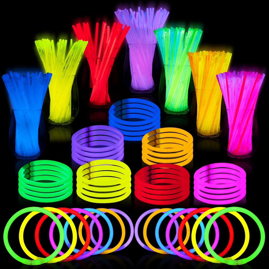 Joyfy Glow Sticks Set Party Favors, Neon Colors, 144 Count