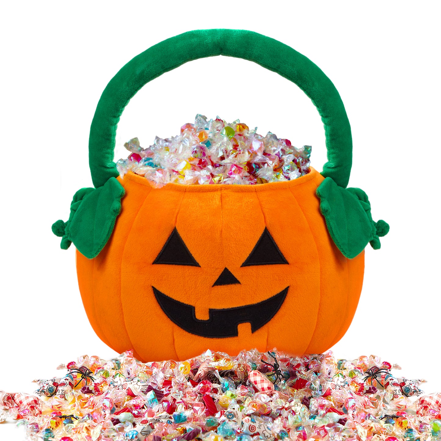Joyfy Halloween Bucket Halloween Candy Bags,Pumpkin Basket Plush Trick or Treat Bucket Pumpkin Tote for Kids Toddler Candy Treats,Large Halloween Basket