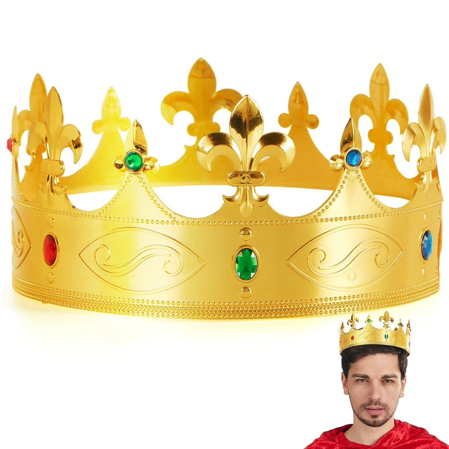 SYNCFUN Halloween Gold Crown Headband,Plastic Crown Party Hats King Queen Crown for Kids Men,Halloween Party Props Cosplay Accessories