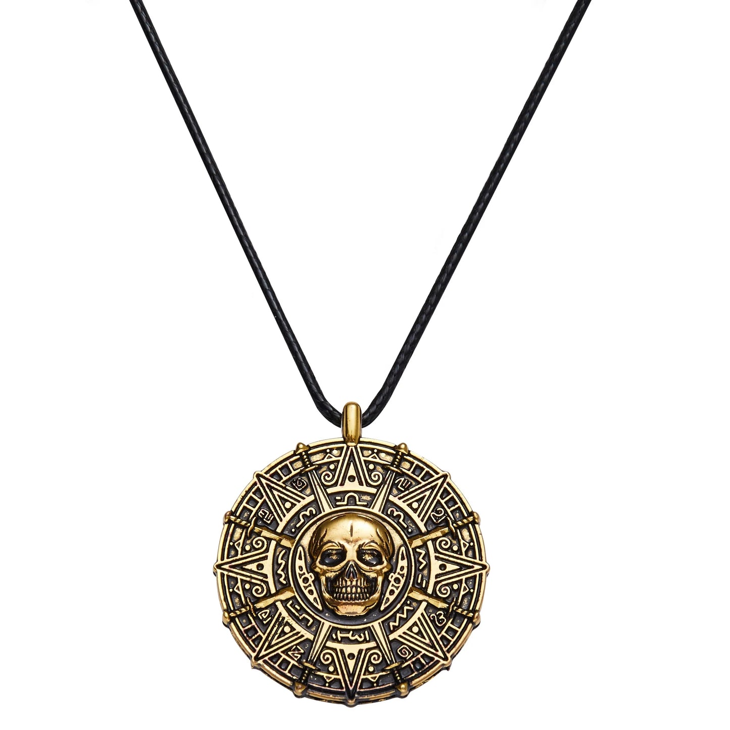 SYNCFUN Halloween Pirate Coin Necklace Accessories for Women Men,Skull Head Necklace for Halloween Costume Jewelry Accessory,Halloween Jewelry