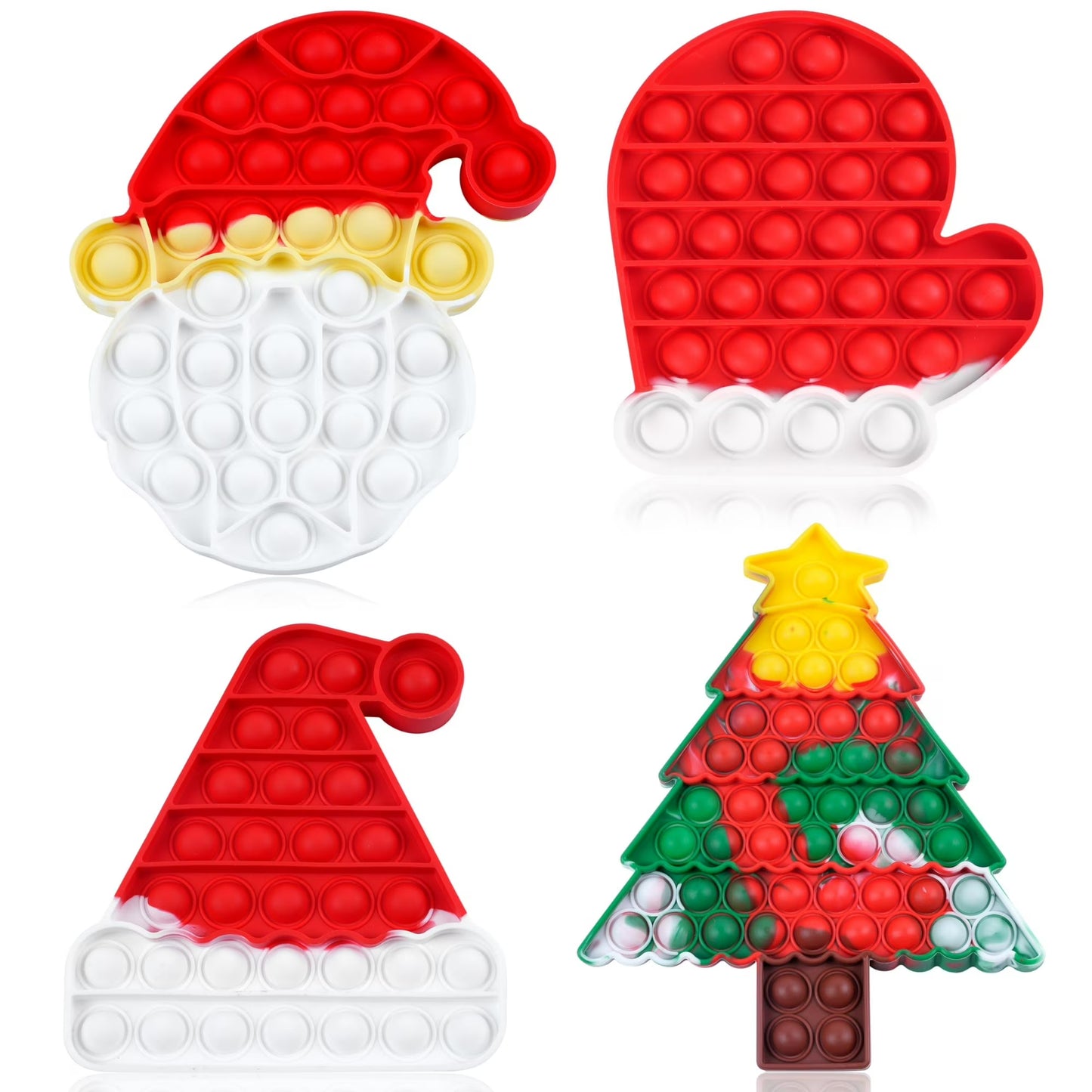 Joyfy 4 PCS Christmas Squishies for Kids Adults Stress Relief Christmas Toys