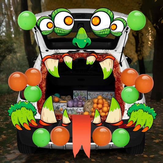 Joyfy Halloween Trunk or Treat Car Decorations Kit,Halloween Car Decorations Car Archway with Monster Theme,Trunk or Treat Decorations for Suv,Halloween Outdoor Garage Door Party Decor