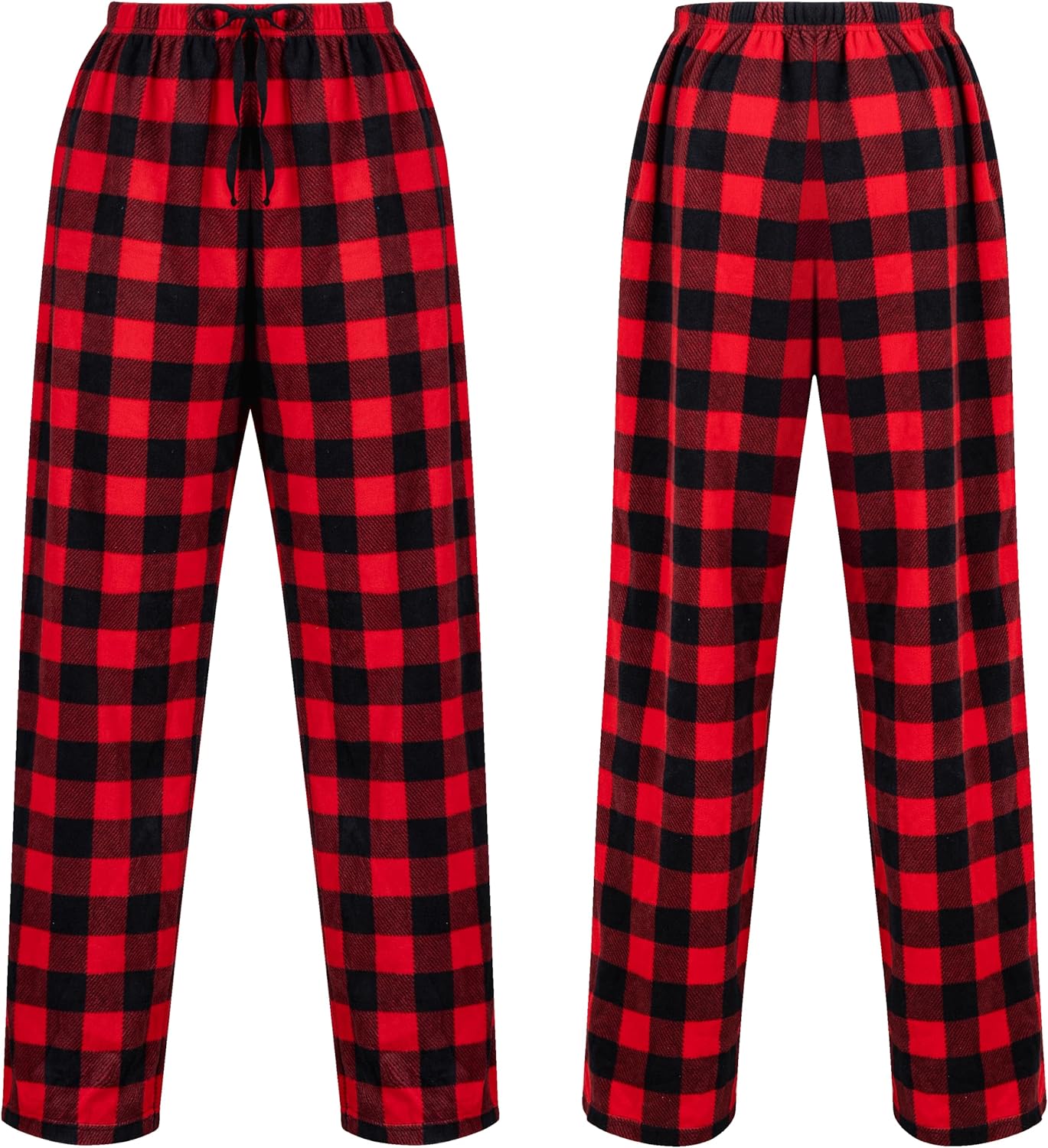 Syncfun Christmas Pajama Pants for Women,Red and Black Buffalo Plaid Pajama Pants for Women