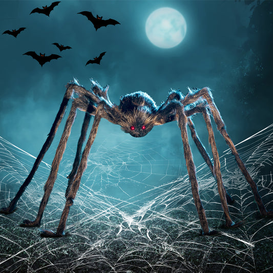 Joyfy 5 FT Giant Spider Halloween Decorations,Scary Spider Halloween Decorations Outdoor Party Decorations Props Halloween Yard Decorations,Brown