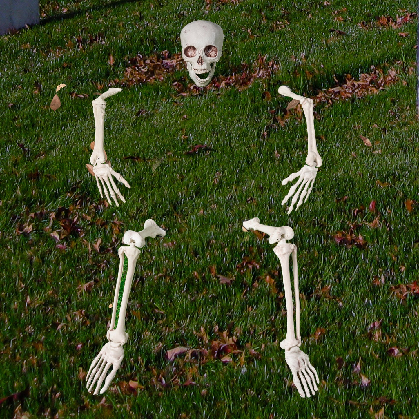 SYNCFUN 5 Pcs Halloween Life Size Groundbreaker Skeleton Stakes Decorations,Full Size Skeleton Halloween Decorations Outdoor Yard Scary Halloween Yard Stakes Decor