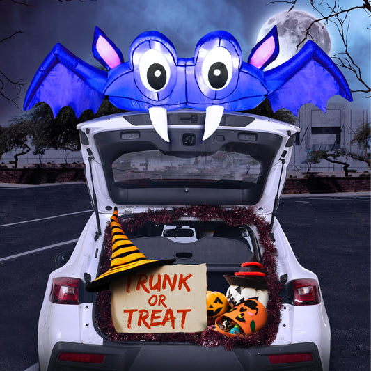 SYNCFUN 6 FT Halloween Inflatable Bat Decoration,Trunk or Treat Car Decorations Kit with Built-in LED Light for Halloween Party Indoor,Outdoor,Yard,Garden Decor