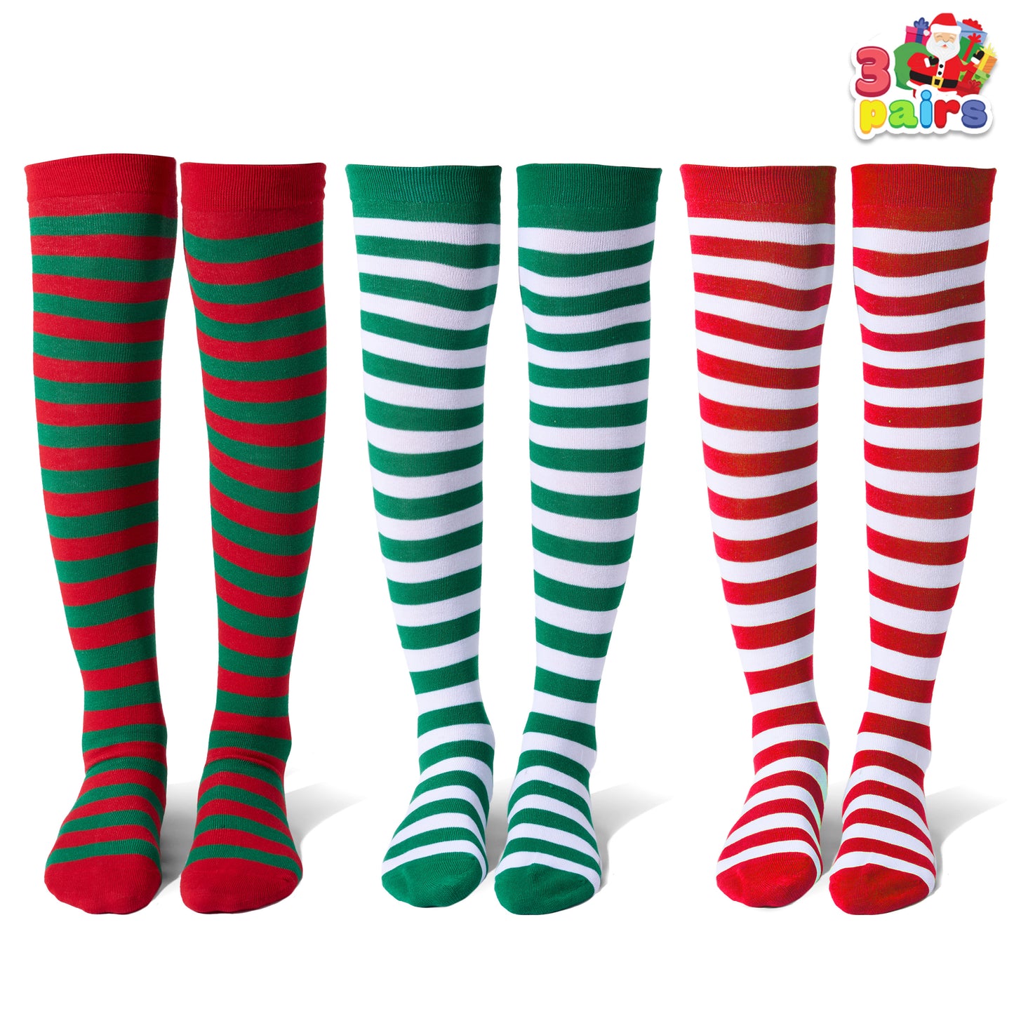 Joyfy 3 Pairs Christmas Socks for Women,Funny Crazy Holiday Elf Christmas Socks for Adults,Christmas Gifts for Women