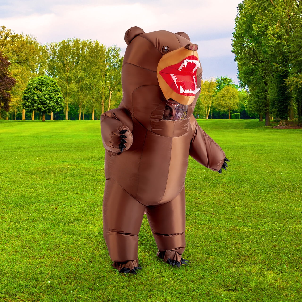 Spooktacular Creations Inflatable Bear Costume for Adult, Full Body Air Blow-up Deluxe Halloween Costume-One Size