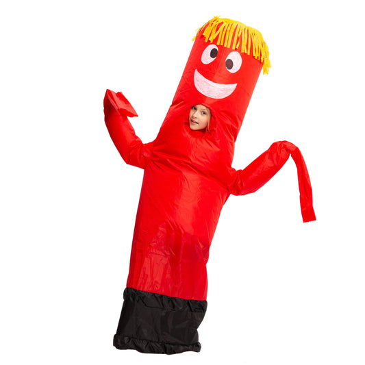 Spooktacular Creations Inflatable Costume Tube Dancer Wacky Waving Arm Flailing Halloween Costume Child Size(Red)