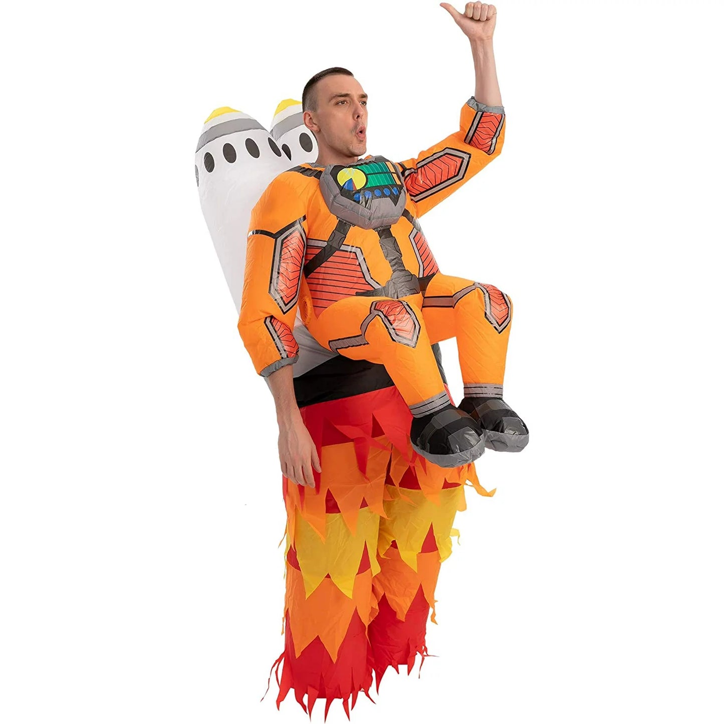 Spooktacular Creations Inflatable Halloween Costume for Adult Jet Pack Astronaut Inflatable Costume with Rockets, Halloween Unisex Cosplay Accessories, Space Costume