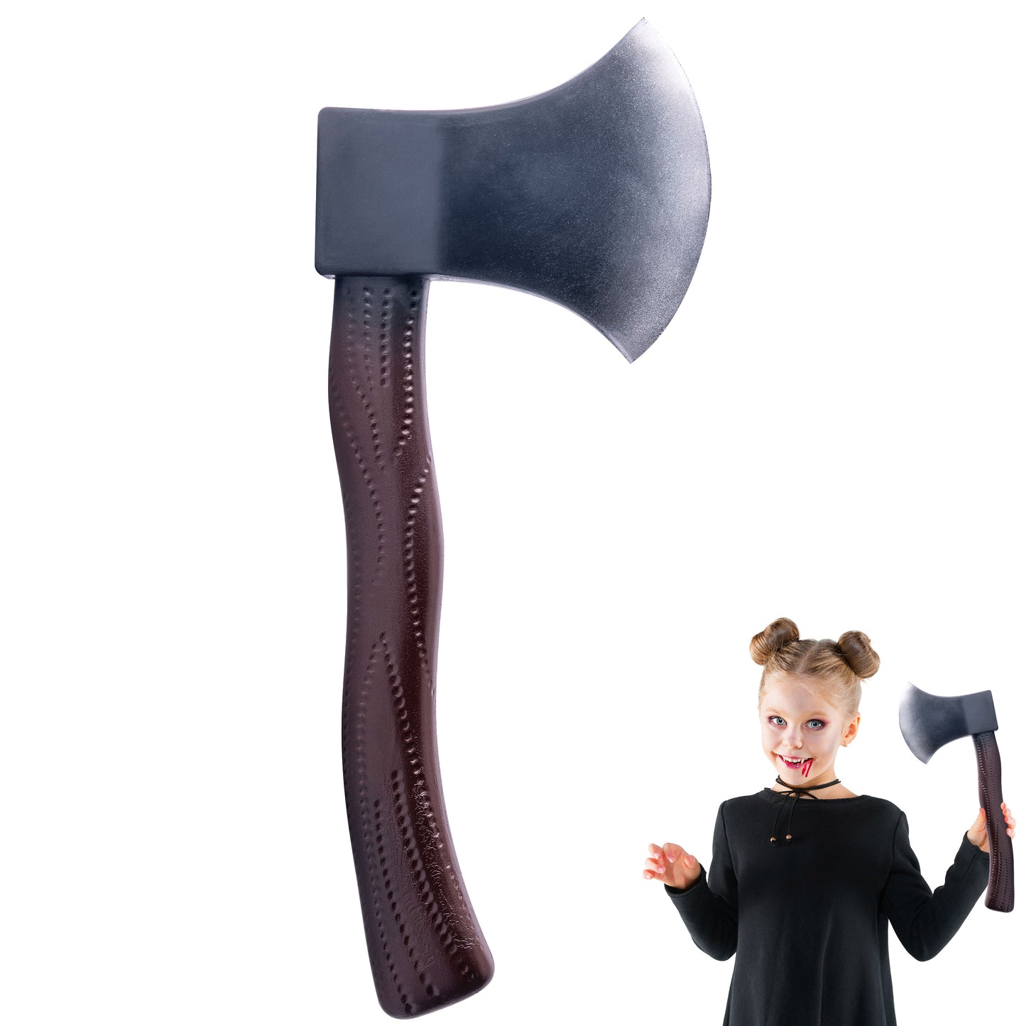 Syncfun 11.6 Inch Halloween Fake Axe Prop,Large Plastic Halloween Prop Lumberjack Costume Accessories Weapons Toy for Costume Cosplay Horror Costumes,Scary Accessories for Kids & Adults