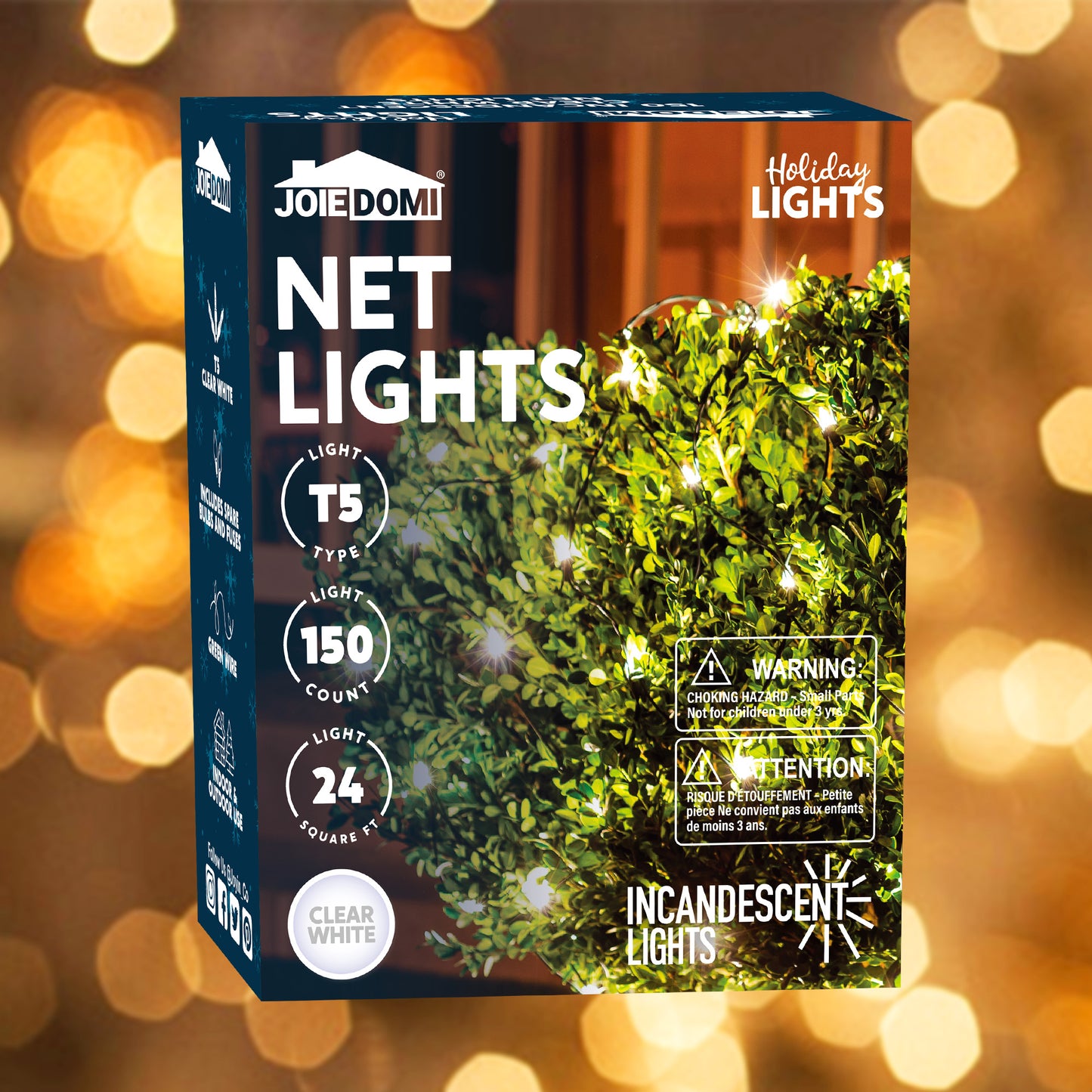 Syncfun 150 Christmas Net Lights for Bushes,4 x 6 FT Warm White Incandescent Christmas Lights Net Lights Outdoor Mesh Lights for Bushes Garden Party Xmas Tree Decoration