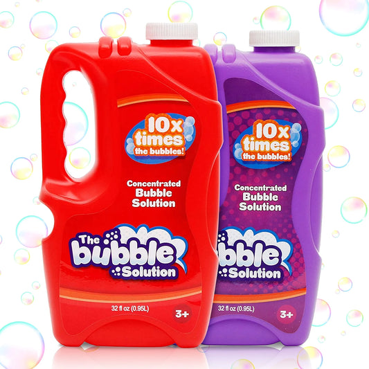 Syncfun 2 Bottles Bubble Solution Refill,64 oz Bubble Up to 5 Gallon for Kids,Bubble Gun,Bubble Gun Blower,Bubble Machine for Kids