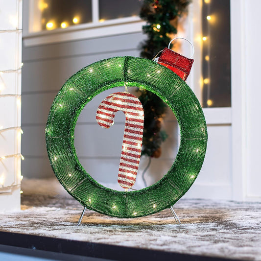 Syncfun 2 FT Candy Cane Yard Light Christmas Outdoor Decorations,30 LED Christmas Decorations,Christmas Yard Light with Stakes Decorations Outdoor Holiday Decor