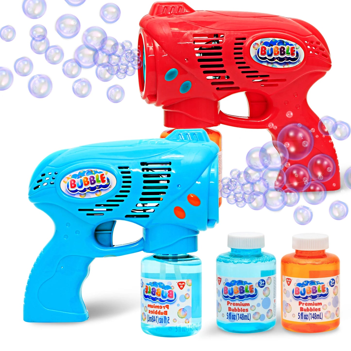Syncfun 2 Pcs Bubble Gun for Kids,10 oz Bubble Gun with Refill Solution,Automatic Bubble Guns for Kids,Party Favors,Birthday Gift,Easter