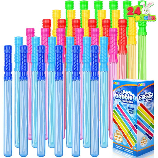 Syncfun 24 pack 14.6" Big Bubble Wands ,Bulk Bubble Sticks for Summer Toy, Outdoor Indoor Activity Use,Easter, Party Favors Supplies for Kids