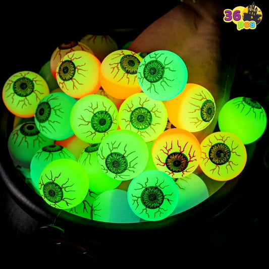 Joyfy 36 Pcs Halloween Bouncy Balls,Glow in The Dark Bouncy Balls Halloween Toys for Kids,for Trick or Treaters,Halloween Goodies,Halloween Party Favors