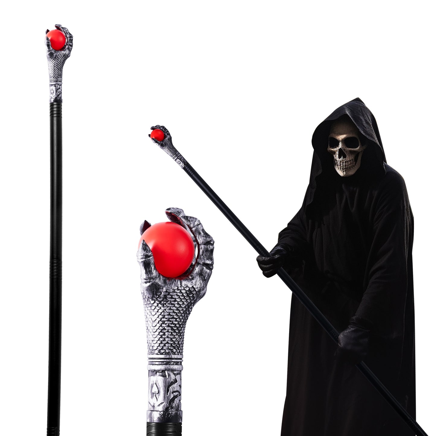 SYNCFUN 58 Inch Halloween Staff Costumes Walking Canes Dragon Claw Walking Stick for Egyptian Costume Photo Prop Accessory Decorations,Halloween Dress Up Parties