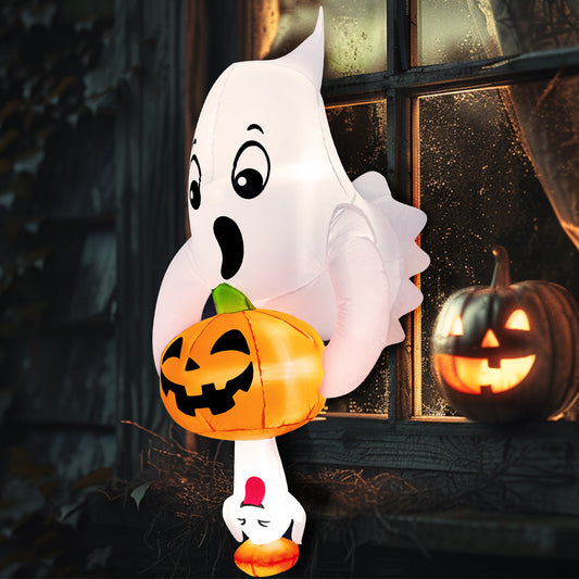 Syncfun 6 FT Halloween Inflatable Ghost Broke Out from Window with Built-in LED Blow Up Inflatable for Window Decoration Yard Garden Lawn Decor
