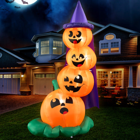 Syncfun 6 FT Halloween Inflatables Stacked Pumpkins with Build-in LEDs for Porch,Halloween Pumpkin Decor Blow up Yard Decorations