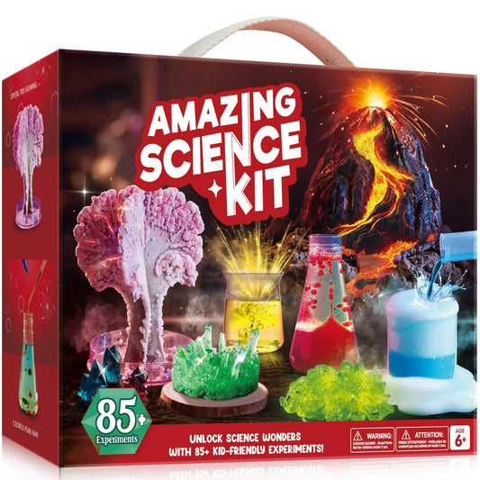 SYNCFUN 85+ Science Kits for Kids, STEM Activities with Erupting Volcano and Growing Crystal Tree ,Experiments Educational Toys Gifts for Kids Aged 6 7 8+