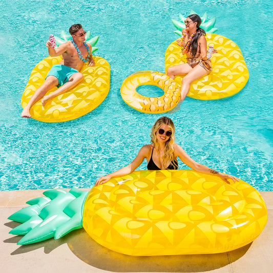 Syncfun 84" Inflatable Pineapple Pool Float, Fun Beach Floaties, Swim Party Toys, Floating Island, Summer Pool Raft Lounge for Adults & Kids