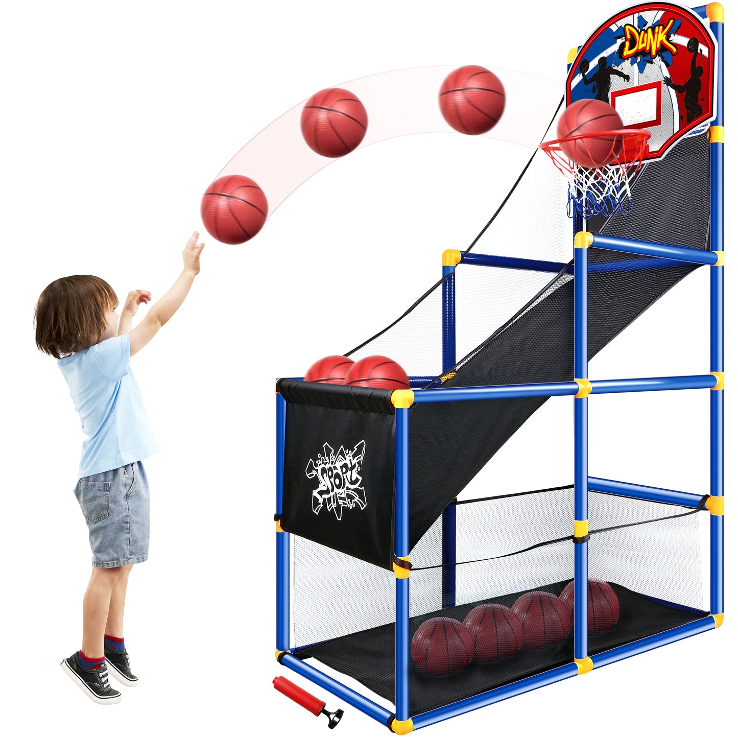 Syncfun Arcade Basketball Game For Kids, Indoor Basketball Hoop With 4 Balls for Toddlers, Basketball Goal For Kids Boys Girls