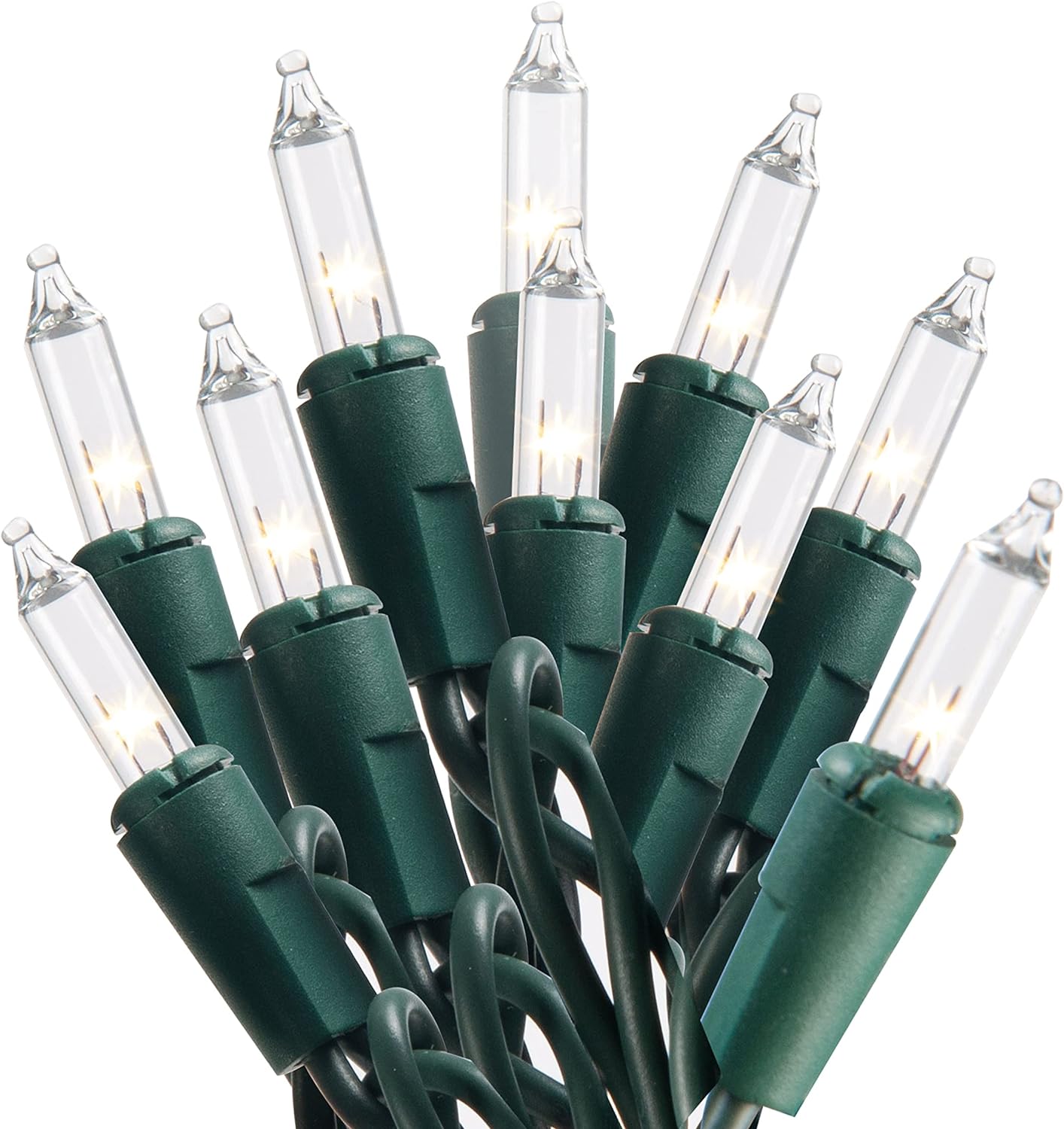 SYNCFUN Clear Christmas Lights,21.5FT 100-Count Led Warm White Christmas String Lights,Connectable Green Wire Xmas Tree Lights for Indoor Outdoor Christmas Decorations Holiday Party Decor