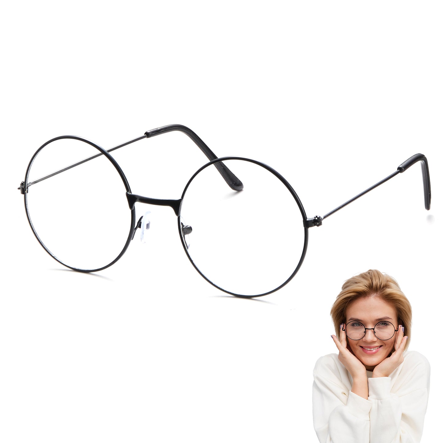 SYNCFUN Halloween Wizard Glasses,Round Glasses Magic Costume Movie Themed Costume Glasses for Kids Posing Props Masquerade Costume Birthday Party Cosplay Supplies