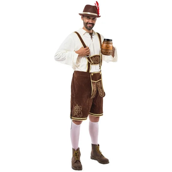 JOYIN Men's German Bavarian Oktoberfest Costume Set, Beer Costume Hat for Adults Halloween Fancy Dress Costumes and Beer Festival