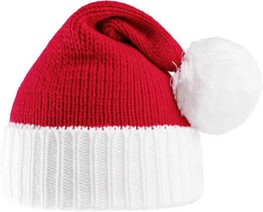 Joyfy Santa Hats Adult Christmas Hat Elf Xmas Party Hat Red Knitted Beanie Hat for Adult Women Men
